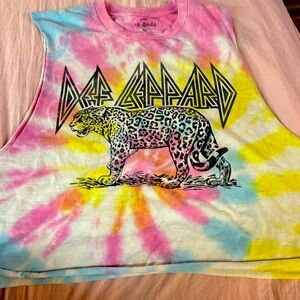New Def Leppard Mid T size M/L Tie Dye (no tags)